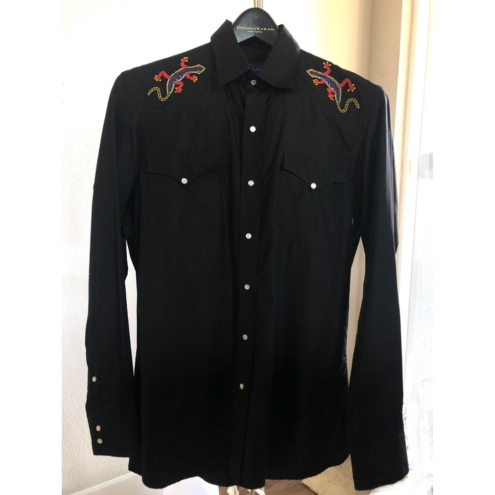 RL Purple Label 
Mens Western Shirt Beaded Gecko M